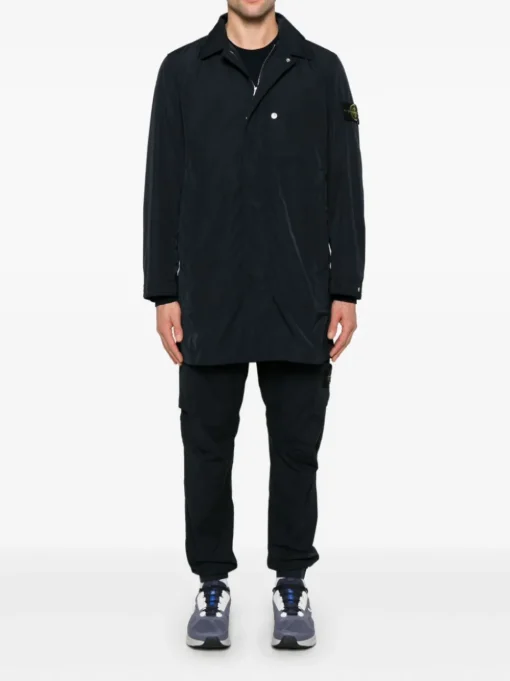 Stone Island Uomo Maglia Blu Patch Logo Compass