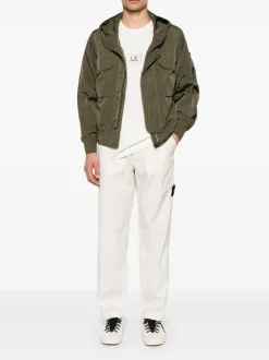 Stone Island Uomo Pantalone Bianco Gamba Dritta