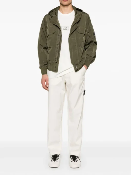 Stone Island Uomo Pantalone Bianco Gamba Dritta