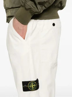Stone Island Uomo Pantalone Bianco Gamba Dritta