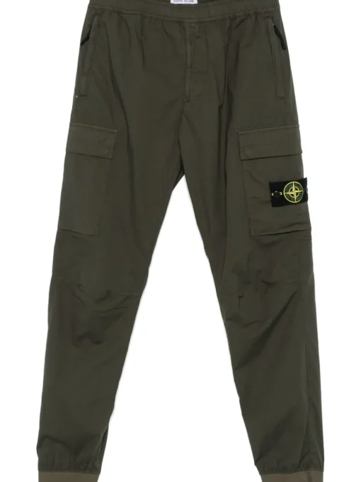 Stone Island Uomo Pantalone Verde Vita Elasticizzata