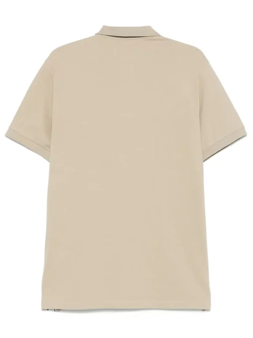 Stone Island Uomo Polo Marrone Applicazione Logo Compass