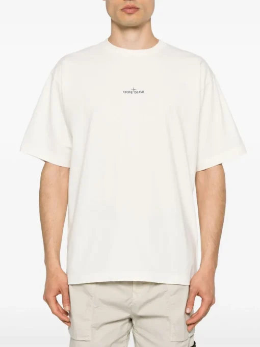 Stone Island Uomo T-shirt Bianco Micro Logo
