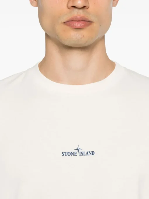 Stone Island Uomo T-shirt Bianco Micro Logo