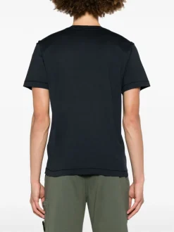 Stone Island Uomo T-shirt Blu Patch Logo