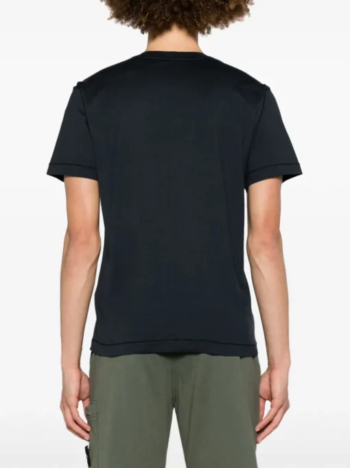 Stone Island Uomo T-shirt Blu Patch Logo