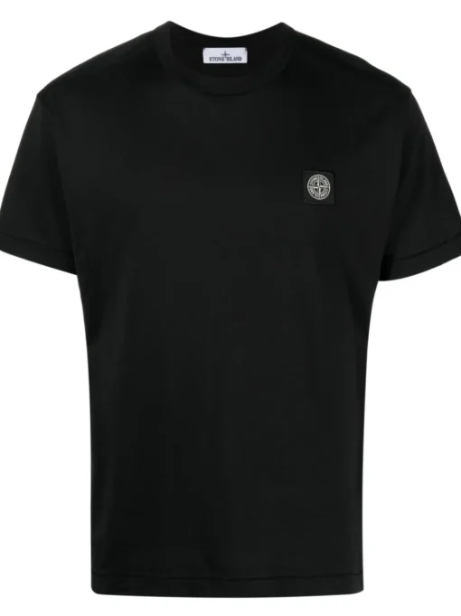 Stone Island Uomo T-shirt Nero Patch Logo