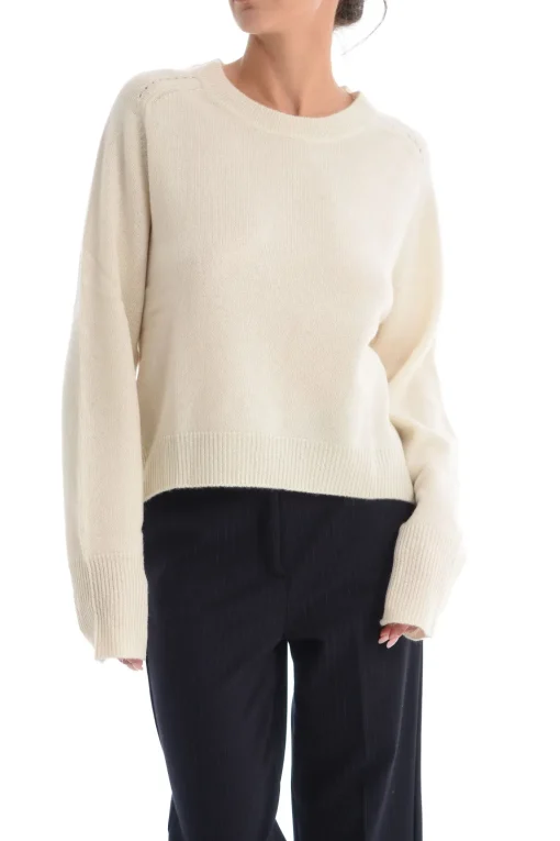 Sweet Cachemire Maglia Beige Donna girocollo