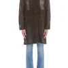 S.w.o.r.d. Giubbotto Marrone Donna Traforato Laser lunho