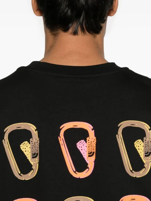 The North Face Uomo T-shirt Nero Stampa Moschettoni