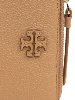 Tory Burch Portafoglio Marrone Donna Logo Applicato