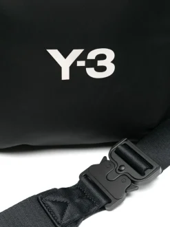 Y-3 Borsa Nero Uomo Stampa Logo