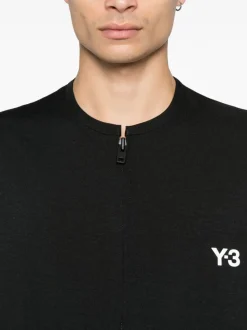 Y-3 Giubbotto Nero Uomo Stampa Logo