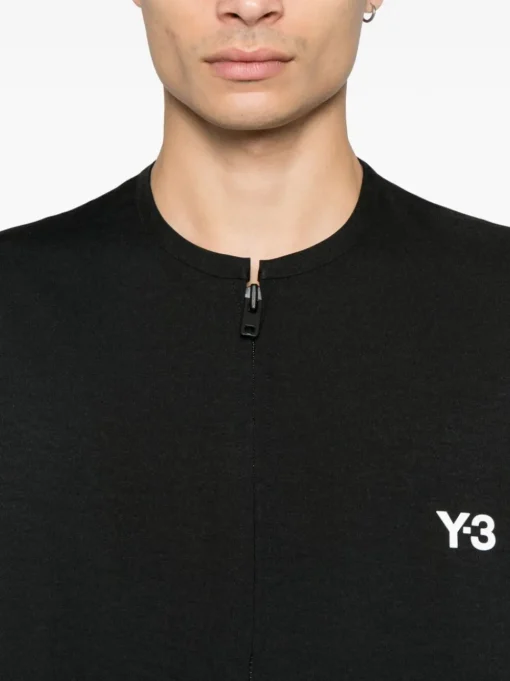 Y-3 Giubbotto Nero Uomo Stampa Logo