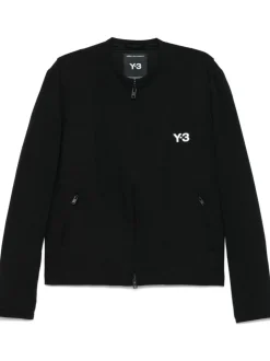 Y-3 Giubbotto Nero Uomo Stampa Logo