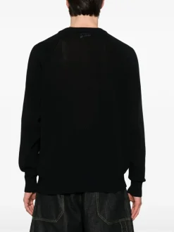Y-3 Maglia Nero Uomo Logo Sfrangiato