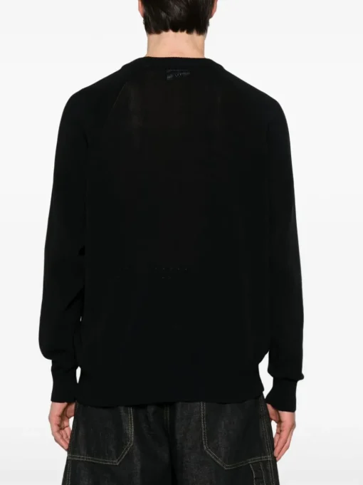 Y-3 Maglia Nero Uomo Logo Sfrangiato
