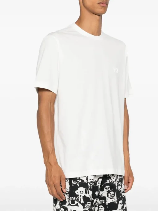 Y-3 T-shirt Bianco Uomo Stampa Logo in Tono