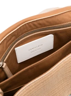Zanellato Borsa Beige Donna Postina Net Rafia Small