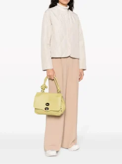 Zanellato Borsa Verde Donna Postina Piuma Knot S